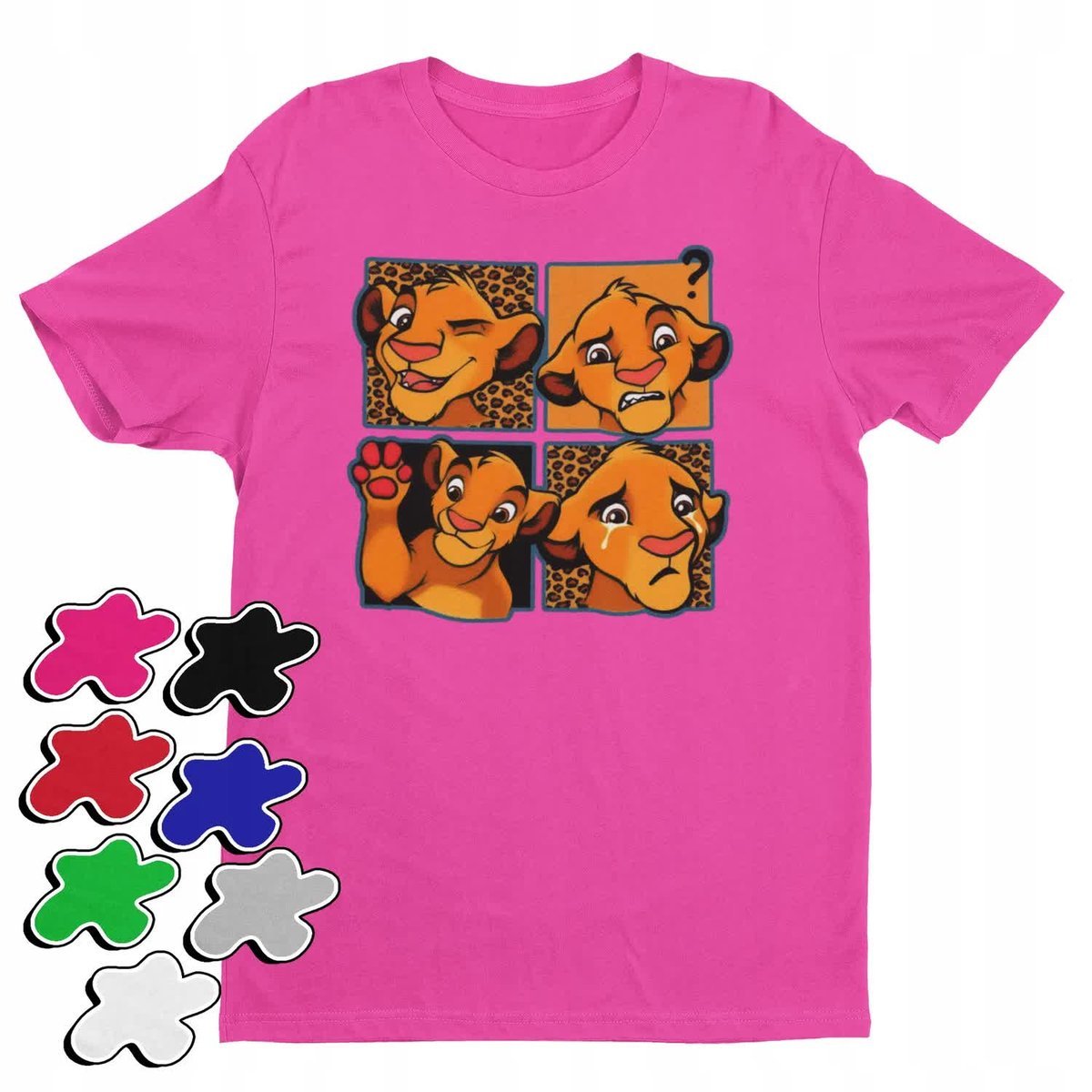 Koszulka T-Shirt Dziecięca Z Nadrukiem Król Lew Timon Pumba -L 146-152