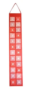 Riffelmacher 19579 długi kalendarz adwentowy do napełniania, z filcu 130 cm, czerwony - Ozdoby bożonarodzeniowe - miniaturka - grafika 1
