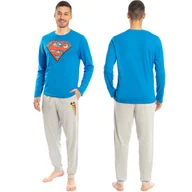 Piżamy damskie - Piżama Męska Superman DC Comics Niebiesko-Szara L - miniaturka - grafika 1