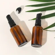 Inne - 2 Szt. 30/50/100 Ml Puste, Wielokrotnego Użytku, Szklane Butelki Z Pompką Do Balsamu Z Bursztynu, Butelki Z Prasą, Dozowniki Mydła, Pojemniki, Słoiki - miniaturka - grafika 1