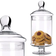 Pojemniki kuchenne - Pojemnik Na Ciastka Słodycze Cukierki Z Pokrywką Na Nóżce Słoik Szklany 1,5 L - miniaturka - grafika 1