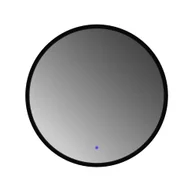 Lustra - Lustro okrągłe LED z poświatą i włącznikiem – czarne - 70 cm - miniaturka - grafika 1