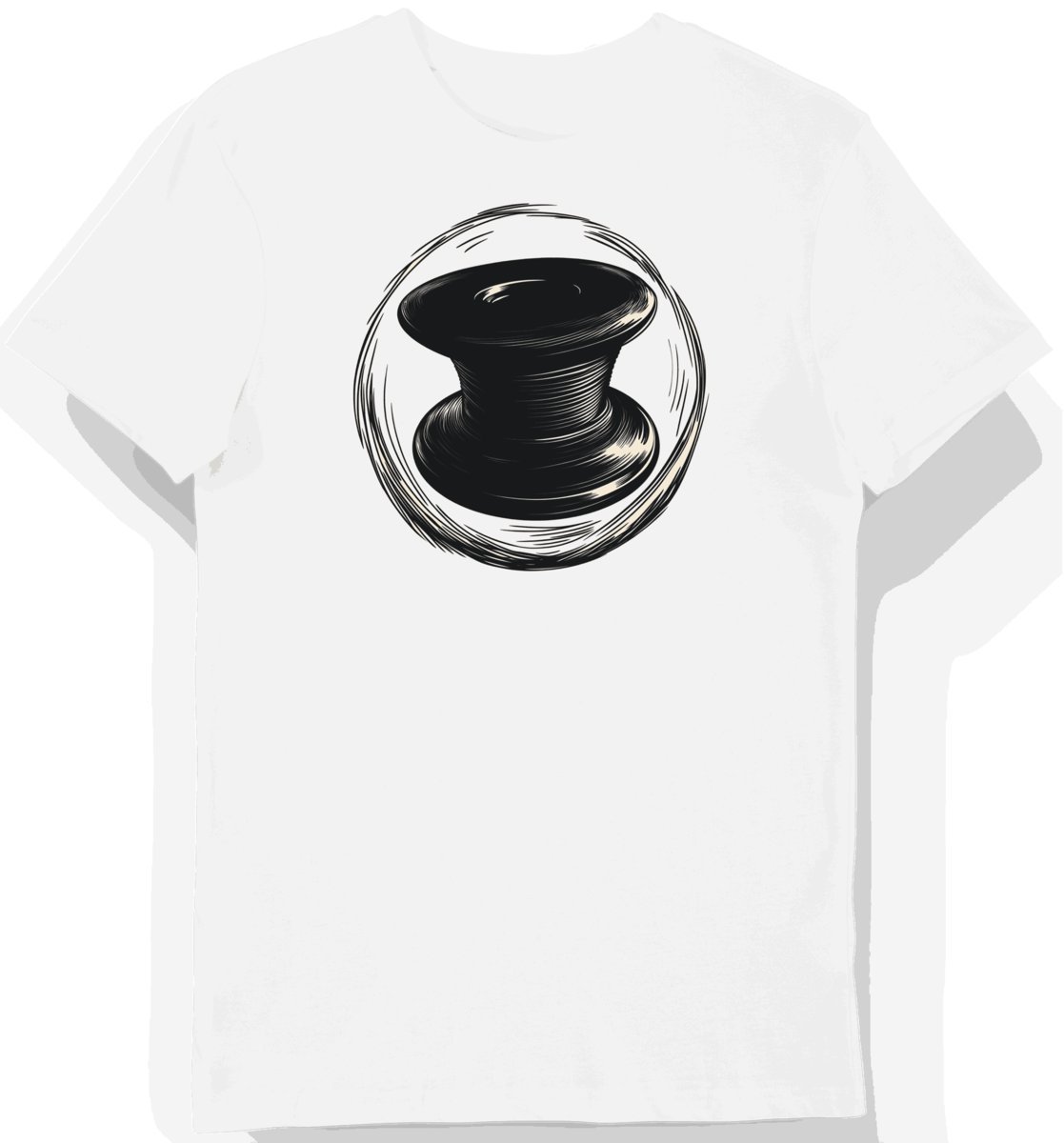 Koszulka męska biała z nadrukiem klasycznego jojo XL