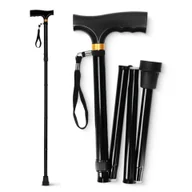 Kule i balkoniki - Składana laska ortopedyczna z drewnianą rączką 4FIZJO - miniaturka - grafika 1