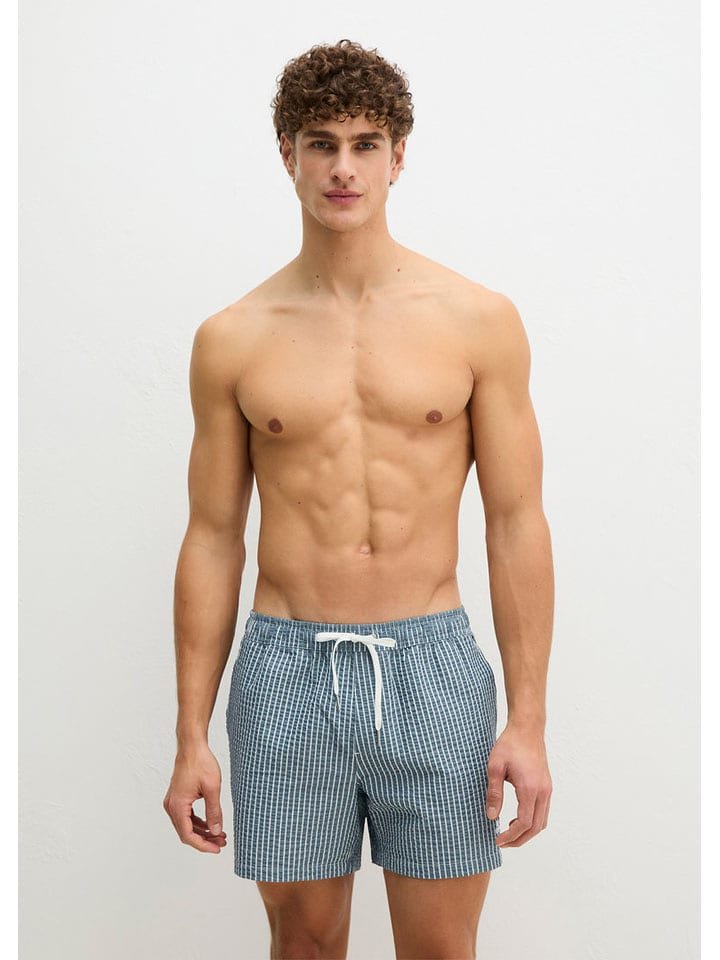 Marc O´Polo Bodywear Szorty kąpielowe w kolorze niebiesko-białym