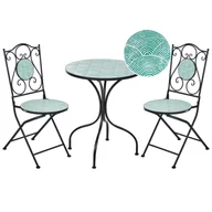 Meble ogrodowe - Beliani zestaw mebli balkonowych Składane ANAPO Metal Czarny - miniaturka - grafika 1