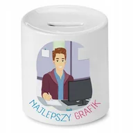 Skarbonki - SKARBONKA DLA GRAFIKA NAJLEPSZY GRAFIK PREZENT z Nadrukiem ze Zdjęciem - miniaturka - grafika 1