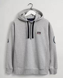 GANT Męska bluza z kapturem, Szary Melanż, 4XL - Bluzy męskie - miniaturka - grafika 1