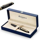 Zestawy piśmiennicze - Długopis Waterman Expert Laka Czarny GT z grawerem - miniaturka - grafika 1
