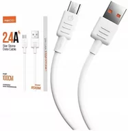 Kable USB - KABEL MICRO USB MOCNY SZYBKI 2.4A RECCI BIAŁY - miniaturka - grafika 1