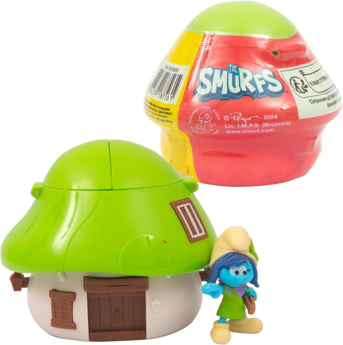 SMERFETKA I JEJ ZIELONY DOMEK SMERFY DOM SMERFÓW FIGURKA WIOSKA GARGAMEL