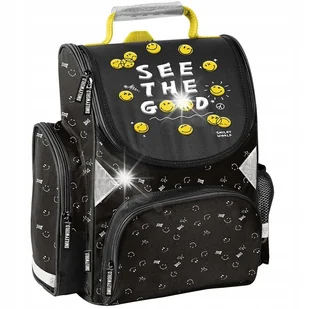 TORNISTER PLECAK SZKOLNY DO 1 KLASY CZARNY EMOTIKONY EMOTKI SMILEY - Plecaki szkolne i tornistry TORNISTER PLECAK SZKOLNY DO 1 KLASY CZARNY EMOTIKONY EMOTKI SMILEY - Plecaki szkolne i tornistry - miniaturka - grafika 1