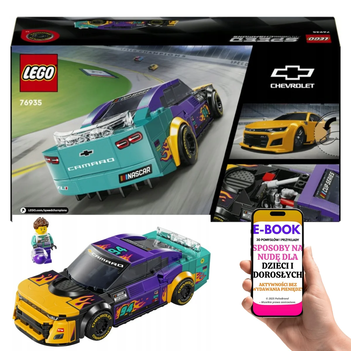 LEGO Samochód Wyścigowy Camaro ZL1 76935 dla automaniaka • model na półkę