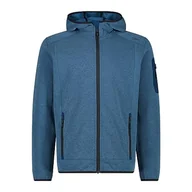 Kurtki męskie - CMP męska kurtka Knit-Tech z kapturem o stałym kroju, Petrol-Antracyt, 58 - miniaturka - grafika 1