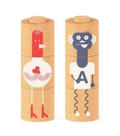 Klocki - Ekologiczne klocki korkowe Układanka Piramida kogut/małpa - miniaturka - grafika 1