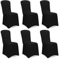 Pokrowce na meble - Pokrowiec na krzesło zestaw 6 sztuk czarny - miniaturka - grafika 1