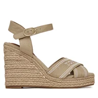 Espadryle damskie - Espadryle Tommy Hilfiger Tommy Hilfiger Espad High Wedge FW0FW08668 Beżowy - miniaturka - grafika 1