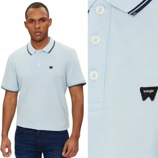 Wrangler POLO SHIRT Dream Blue BAWEŁNIANA POLÓWKA POLO LOGO REGULAR XXL - Koszulki męskie - miniaturka - grafika 1