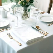 Obrusy i serwetki - Serwetka bankietowa biała wielorazowa obiadowa biała - miniaturka - grafika 1