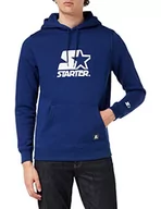 Bluzy męskie - Starter Black Label Męska bluza z kapturem z logo, męska bluza z logo z przodu w 11 różnych kolorach, rozmiar S-XXL, niebieski (blue night), S - miniaturka - grafika 1