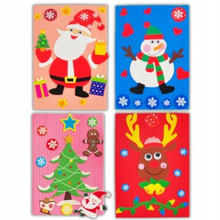 4x Kartka Świąteczna ZESTAW robienia KARTEK ŚWIĄTECZNYCH Kreatywny Prezent - Prace ręczne dla dzieci - miniaturka - grafika 1