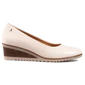 Czółenka - Czółenka damskie Vinceza na korkowej koturnie beżowy - miniaturka - grafika 1