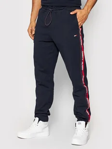 Tommy Hilfiger Spodnie dresowe Tape MW0MW21282 Granatowy Regular Fit - Spodnie sportowe męskie - miniaturka - grafika 1