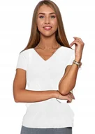 Koszulki i topy damskie - ﻿T-shirt KOSZULKA DAMSKA Biała SEREK V Moraj - miniaturka - grafika 1