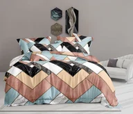 Pościel - Pościel z bawełny syntetycznej, 160x200, geometryczna, PEB-747, 4-częściowa z prześcieradłami - miniaturka - grafika 1