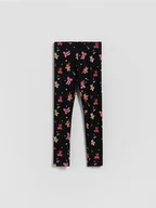 Spodnie i spodenki dla dziewczynek - Reserved - Świąteczne legginsy we wzory - czarny - miniaturka - grafika 1