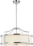 Lampy sufitowe - LAMPA WISZĄCA STANZA CROMO M srebrna oprawa biały klosz nowoczesna - miniaturka - grafika 1
