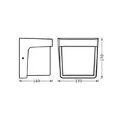 Lampy ogrodowe - OSRAM Kinkiet zewnętrzny LED ENDURA STYLE IHSAN, aluminiowy / szary / cynkowy, tworzywo sztuczne, nowoczesny - miniaturka - grafika 1