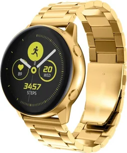 Metalowy pasek do smartwatcha Samsung Galaxy Watch/Active 2 / Gear Sport S2 Classic (20 mm) Wymienny pasek do zegarka (złoty) - Akcesoria do smartwatchy - miniaturka - grafika 1