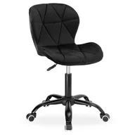 Fotele i krzesła biurowe - Fotel biurowy na kółkach Spiner Black czarny velvet - miniaturka - grafika 1