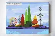 Malowanie po numerach - Jesienna wyspa, drzewa, kolory, malowanie po numerach, blejtram - miniaturka - grafika 1