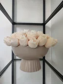 Świece - Bukiet świec sojowych Ceramic Wielki Beż fower box - miniaturka - grafika 1