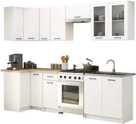 Meble kuchenne - MEBLE KUCHENNE ZESTAW NAROŻNY Z WITRYNĄ OLIWIA 3M H720 BIAŁY - miniaturka - grafika 1