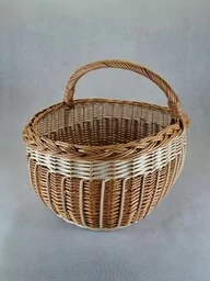 Koszyk wiklinowy Sadzeniak ozdobny przeplatany jasny 43x35x32 cm - Kosze wiklinowe - miniaturka - grafika 1