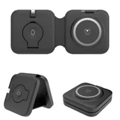 Ładowarki do telefonów - Ładowarka indukcyjna 3w1 do iPhone AirPods Watch magnetyczna, bezprzewodowa - miniaturka - grafika 1