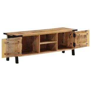 vidaXL Szafka pod TV 110x35x40 cm lite drewno mango - Szafki RTV - miniaturka - grafika 1