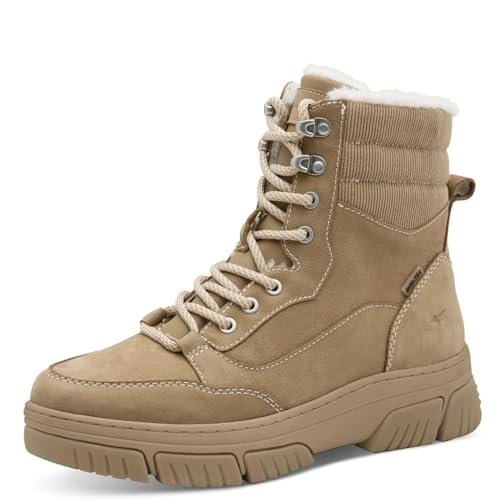 TAMARIS Damskie Comfort WL Lace Boot Duo-tex śniegowce, Camel, 37 EU, piaskowy, 37 EU