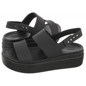 Sandały damskie - Sandały Brooklyn Low Wedge W Black 206453-060 (CR199-d) Crocs - miniaturka - grafika 1