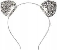 Ozdoby do włosów - Opaska do włosów z uszami srebrna Mireille Souza! - miniaturka - grafika 1
