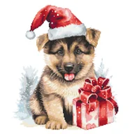 Pasmanteria - Haft krzyżykowy - Zestaw do haftu - Świąteczny piesek - miniaturka - grafika 1