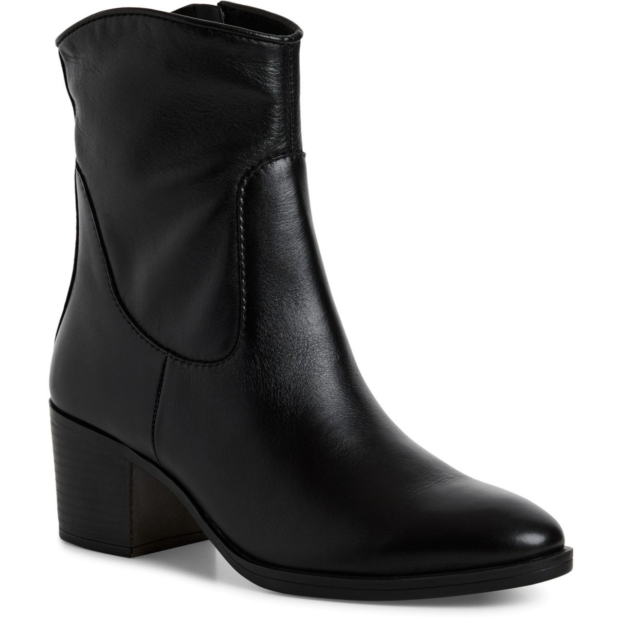 Botki damskie czarne Marco Tozzi 25360 skórzane na obcasie ocieplane-37