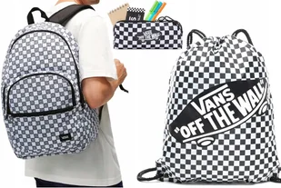 VANS ZESTAW 3W1 PLECAK + WOREK + PIÓRNIK VANS SZKOLNY OLD SKOOL KRATKA DUŻY - Plecaki worki - miniaturka - grafika 1