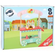 Zabawki AGD - Small Foot 11065 wózek na lody z drewna, na ruchomych kółkach, z 12 różnymi rodzajami lodu, waflowy lód Można samodzielnie zestawić, piękne uzupełnienie do stanu na rynku lub zabawy dla fanów zakupów, - miniaturka - grafika 1