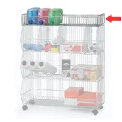 Szafy i regały magazynowe - B2B Partner Górne druciane półki do koszy nastawnych, 600 mm 2021 - miniaturka - grafika 1