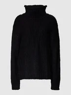 Swetry damskie - Sweter z dzianiny o kroju oversized ze stójką - miniaturka - grafika 1