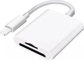 Adaptery i przejściówki - Apple Alogy Czytnik kart pamięci Alogy SD Micro Card Reader do iPhone iPad adapter przejściówka Lightning - miniaturka - grafika 1
